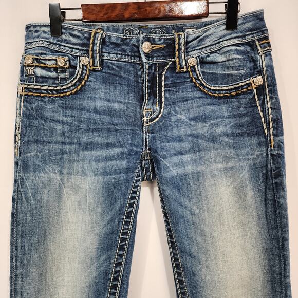 Miss Me Mid-Rise Bootcut Contrast Stitch Jeans 28L - Picture 5 of 11